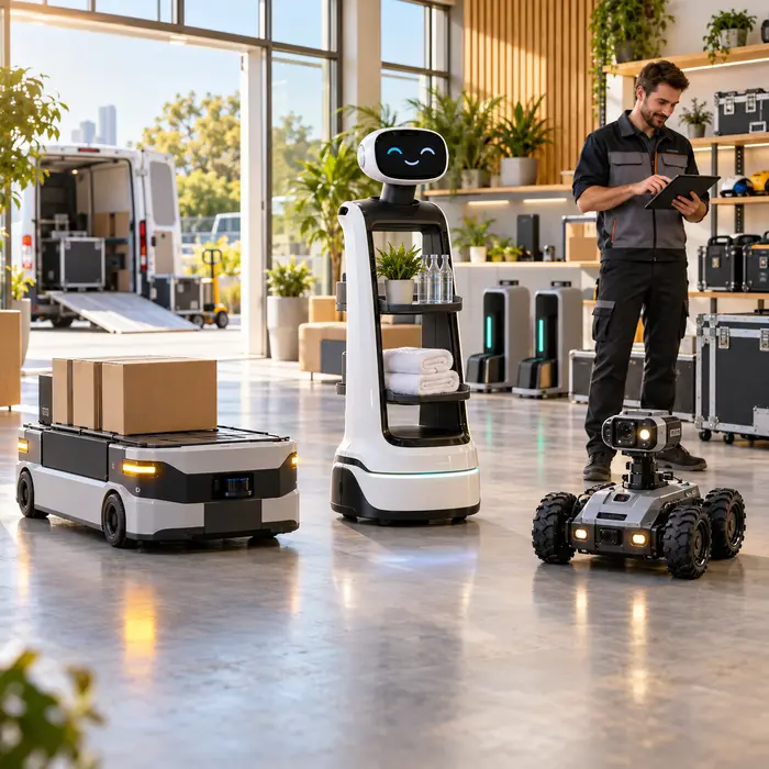 Roboți de servicii disponibili pentru închiriere și implementare temporară