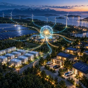 Rețea energetică virtuală coordonată de inteligență artificială